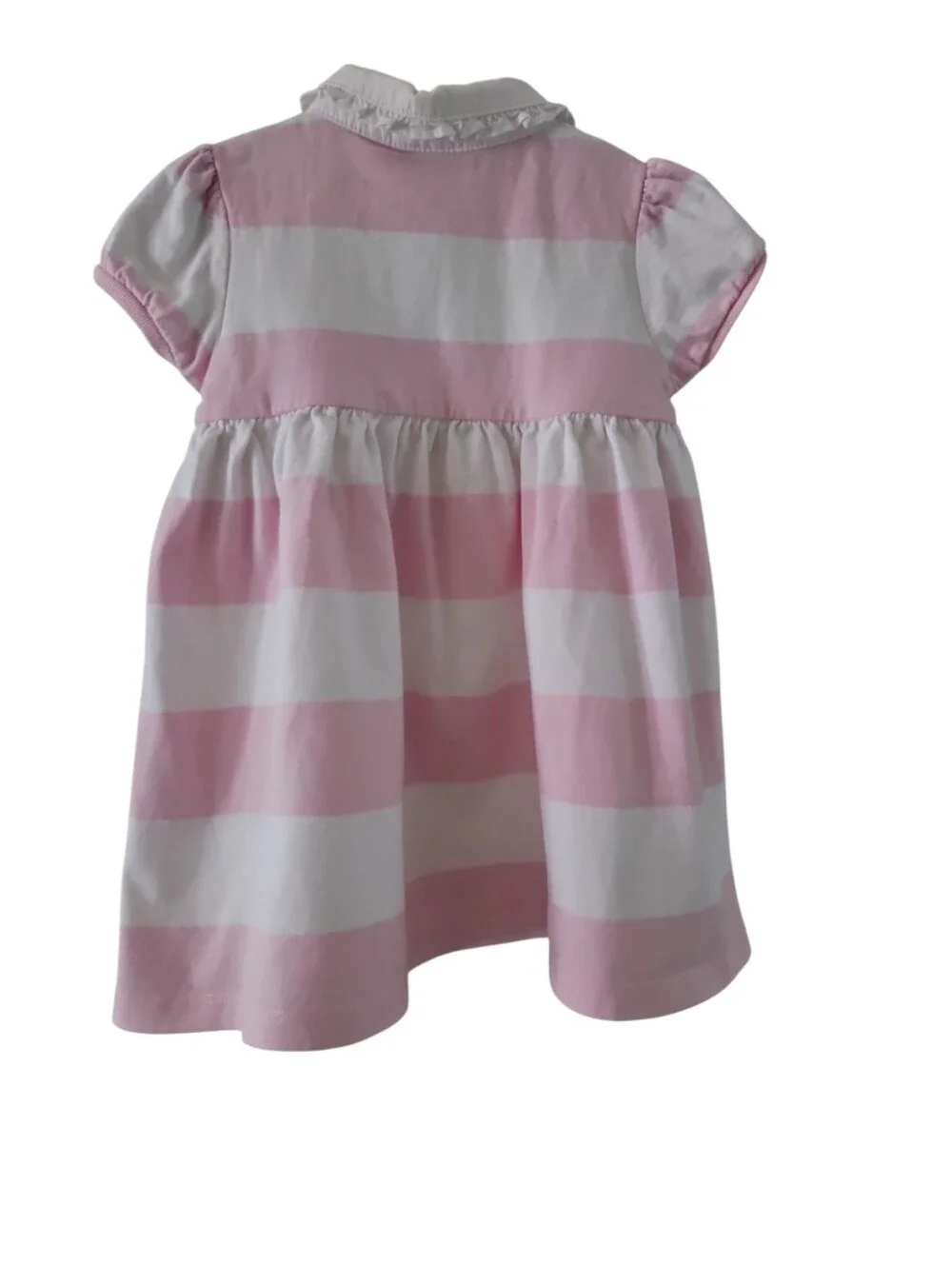 Ralph Lauren Pink Striped Polo Dress 18M Short Sleeve Collar